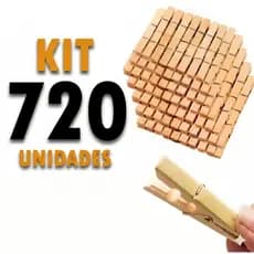 Prendedor de Roupas de Madeira e Metal - Resistente, Durável e Ecológico (720 Unidades)