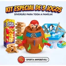 Kit 3 Jogos Infantis Divertidos – Caiu Perdeu, Pula Barril e Quebra Gelo | Menino e Menina