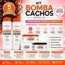 Kit Bomba Cachos Shampoo + Condicionador 500ml + Cronograma Capilar 300g (cada)