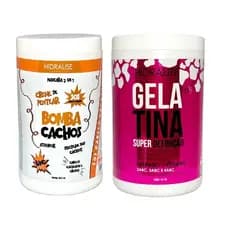 Gelatina Capilar + Creme de Pentear Bomba de Cachos Super Definição 1kg