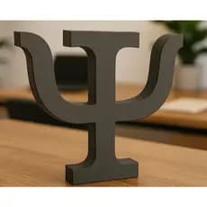 🧠 Símbolo Psi Decorativo | Peça de Mesa para Psicólogos e Escritório