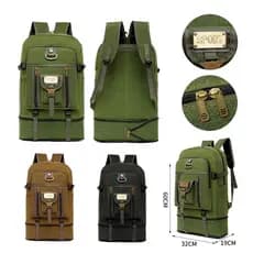 Mochila de Lona Masculina Grande 50L Reforçada Resistente Alta Qualidade Escolar Trabalho Viagem Camping Trilha