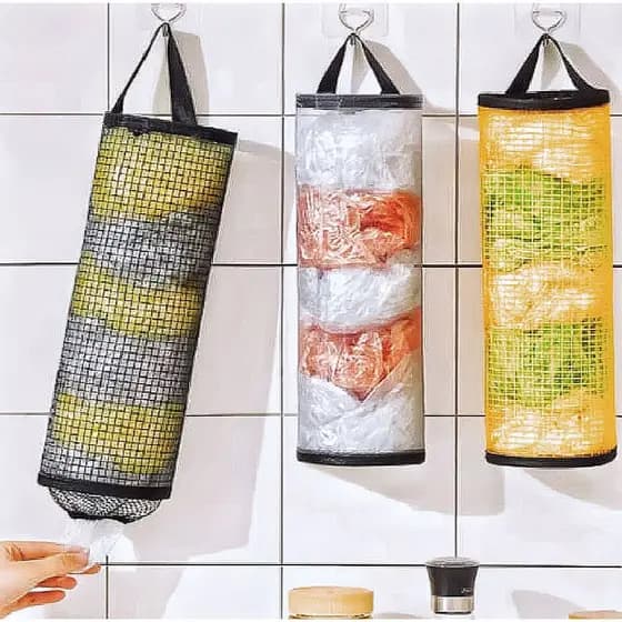 Organizador Puxa Saco Porta Sacolas Plásticas De Cozinha