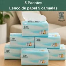 Kit 1/2/3/4/5 Lenço Papel Toalha Macio interfolha 5 dobras branco c/400 Tong Zhen
