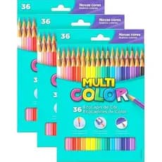 Kit 3 Caixas Lapis De Cor 36 Cores - Multicolor papelaria