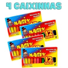 Massinha de Modelar Soft 180g 12 Cores - magix-4 unidades