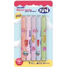 MARCA-TEXTO CORPO ESTAMPADO C/ AROMA FINI - BLISTER C/ 5 UND LEOARTE -material escolar-fofa