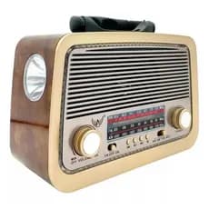Super Radio Retro Vintage A Pilha E Tomada Am Fm Bluetooth Mp3 Usb - Alto falante alta qualidade