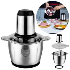 Triturador Alimentos Carne Legumes Elétrico 3L Aço Inox 220V