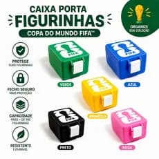 Caixinha Porta Figurinha Caixa Para Figurinhas da Copa Box Brasil | 150 Figurinhas da Copa do Mundo