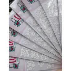 100 ADESIVOS PARA UNHAS KIT RENDAS BRANCAS VARIADOS