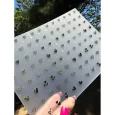 96 ADESIVOS PARA UNHAS- MINI CORAÇÕES DOURADOS