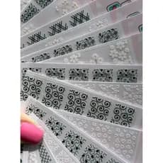 100 ADESIVOS PARA UNHAS RENDAS BRANCAS E PRETAS VARIADOS