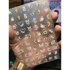 Big Cartela ADESIVOS para unhas Com Pedraria DOURADAS 60 Películas