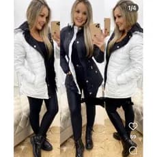 Parka jaqueta casaco dupla face nylon impermeavel outono e inverno 2026