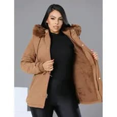 Jaqueta Parka Casaco sobretudo Forrada Pelucia S