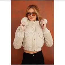 Jaqueta  puffer Feminina cotele forrada pelucia  teddy interna para Frio intenso agasalho outono e inverno