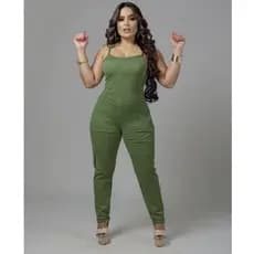 Macacão Feminino Canelado Com Bolso Moda Feminina Macaquinho Roupa para Festa Macacao