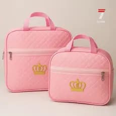 Kit 2 Bolsa Maternidade Bebe Menino e Menina Varias Cores Mala Com Zíper Impermeável