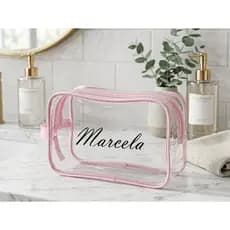 Kit 5 10 15 20 Necessaire Transparente Com Nome Personalizada Em DTF Premiu para Enfermagem, Escola, Academia, Maquiagem