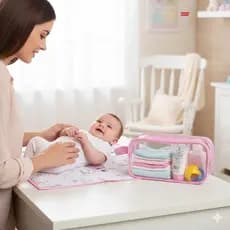 Kit Trocador Portátil + Necessaire Porta Fralda Personalizado Bebê Maternidade Presente Diversas Cores