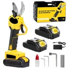 Tesoura Elétrica de Poda 21V Profissional Bivolt sem Fio com 2 Baterias e Lâmina de Aço Manganês