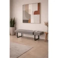 Banco Recamier Estofado para Quarto Sala Puff Decorativo Pé da Cama Moderno Pés Resistentes