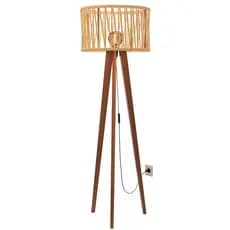 Abajur Luminária De Chão Tripé Madeira Decorativa Estudo Sala Quarto Corda Náutica Moderna Luxo
