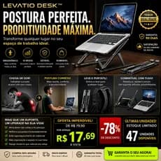 Levatio Desk™ Suporte Notebook Ajustável Base Tablet Netbook Ergonômico  do