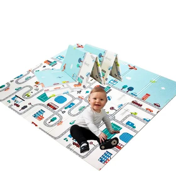 Tapete Infantil Emborrachado Térmico Tatame Antiderrapante Dobrável Dupla Face 6mm 1,80x1,50m