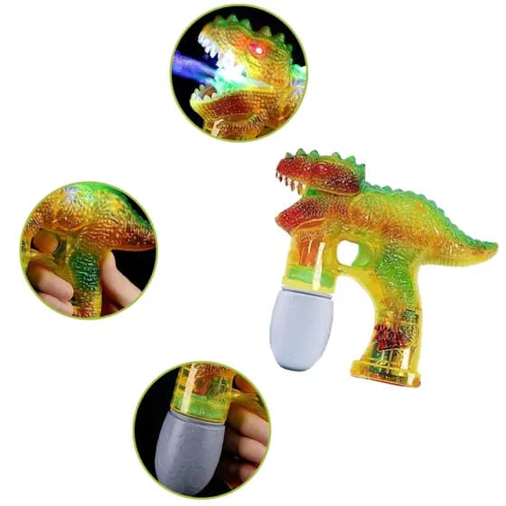 Lança Bolhas De Sabão Dinossauro Luz E Som Brinquedo