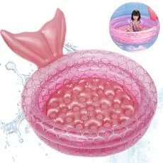 Piscina Infantil Inflável Redonda Bebê Menina Sereia 85L Rosa