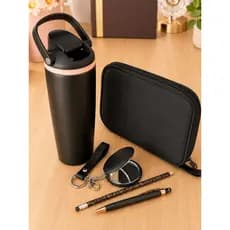 Kit Feminino Elegante Garrafa Térmica + Necessaire + Acessórios