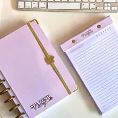 Kit Presente Caderno e Bloco de Notas A5  - Seja Forte e Corajosa  - Disco Inteligente Iscool