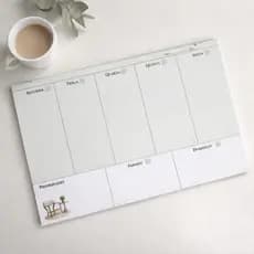 Planner Semanal de Mesa Blocado - 55 Folhas - Verde - Bloco de Anotações - Planejamento - Organizador Tarefas