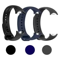 Kit 3 Pulseiras Silicone Para Mi Band 10 9 8 Trava Metal Soft Premium