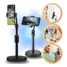 Suporte Tripé Apoiador De Celular Mesa Selfie Regulagem 360° Firme Resistente