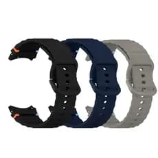Kit 3 Pulseiras Para Galaxy Watch 4 5 6 7 Silicone Onda Sport Reforçada Confortável