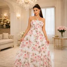 Vestido Tropical Longo Tomara que Caia Estampado – Moda Feminina 2026 ENTREGA IMEDIATA
