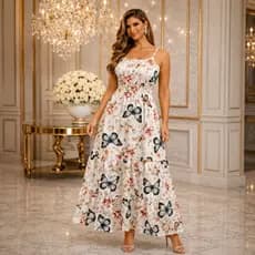 Vestido Longo Feminino Confortável Elegante com Bojo Ajuste Lastéx Caimento Perfeito