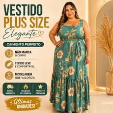 Vestido Longo Feminino Elegante Floral Midi Luxo Confortável Não Marca Moda Evangélica Festa Casual 2026