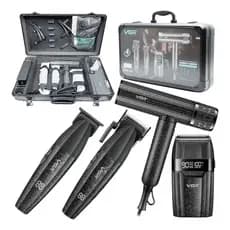 Combo Vgr V-640 S4 Com 3 Máquinas + Secador E Maleta Premium Preto + BRINDE