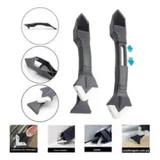 Kit 2 Espátula Removedora e Aplicadora De Silicone Calafetagem Rebarba Rejunte Piso Parede Pedreiro