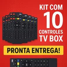 Kit Com 10 Controles Remoto Universal Compatível Com Box Tv