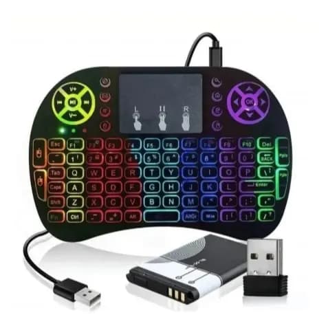 Mini Teclado RGB  Controle Sem Fio Para Smart Tv Tv Box Pc tablet e video games