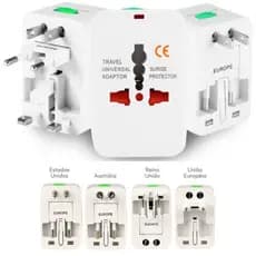 Adaptador Tomada Universal Padrão Internacional Para Viagens +150 Países Bivolt Eua UK US