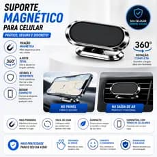 Suporte Magnético De Celular Com Poderoso Imã Automotivo Para Carro Universal 360° Original