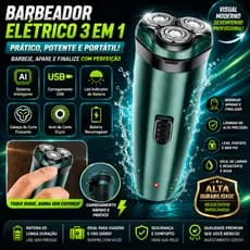 Barbeador Elétrico Recarregável Máquina De Barbear Masculino Elétrica Sem Fio Aparador Ergonômico