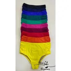 Calcinha de biquíni alta drapeado lateral - plus size