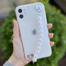 Alça Para Celular De Luxo Delicado Em Corrente Modelo Perola correntinha